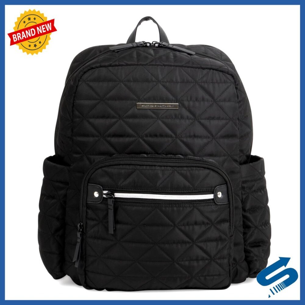Quilted Laptop Backpack Elegant Chic Minimal Work Travel College Commute